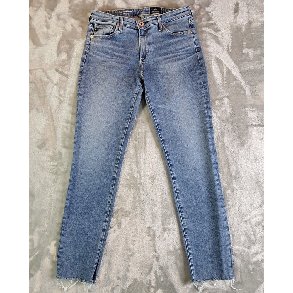 AG Adriano Goldschmied Prima Ankle Jeans Womens 28 Cigarette Raw Hem Mid Rise